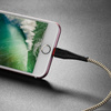 Borofone - kabel USB-A do Lightning z pozłacanym rdzeniem i nylonowym oplotem, 1m czarny