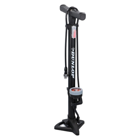 Dunlop - Floor pump for bikes, balls, mattresses with pressure gauge (Black)