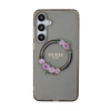 Guess IML Flowers Wreath MagSafe - pouzdro pro Samsung Galaxy S24+ (černé)