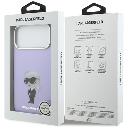 Karl Lagerfeld IML Aquarelle Karl & Choupette & Logo MagSafe - iPhone 17 Pro Max tok (lila)