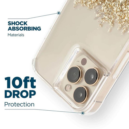 Case-Mate Karat - iPhone 14 Pro Hülle mit Gold verziert (Marmor)