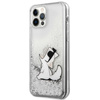 Karl Lagerfeld Liquid Glitter Choupette Fun - Etui iPhone iPhone 12 / iPhone 12 Pro (srebrny)