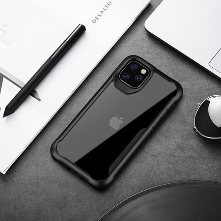 Crong Hybrid Clear Cover - Coque pour iPhone 11 Pro Max (noir)