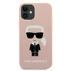 Karl Lagerfeld Fullbody Silicone Iconic - pouzdro pro iPhone 12 Mini (světle růžové)