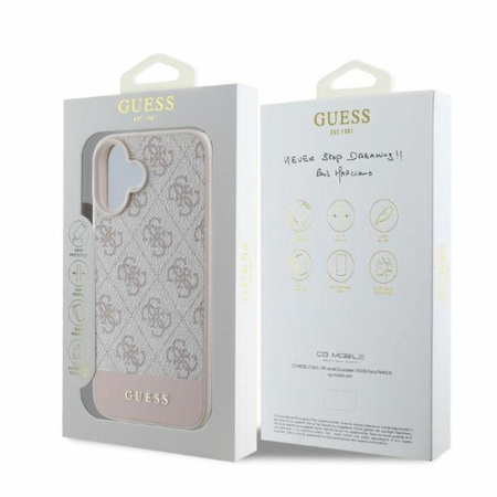Guess 4G Bottom Stripe – Hülle für iPhone 16 (rosa)