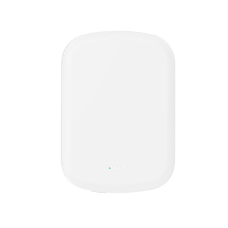 Crong MagSpot Power Bank - Power Bank wireless ultra sottile con MagSafe 5000 mAh, USB-C 20 W PD (bianco)