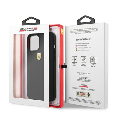 Ferrari On Track Silicone - pouzdro pro iPhone 12 / iPhone 12 Pro (černé)