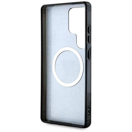 Guess 4G Glitter Triangle Buttons MagSafe - Hülle für Samsung Galaxy S25 Ultra (schwarz)