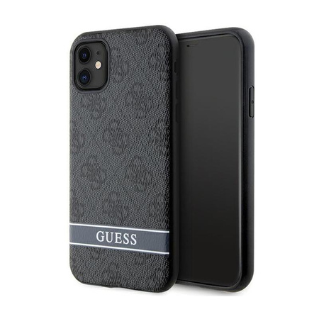 Guess 4G Printed Stripe - pouzdro pro iPhone 11 / iPhone XR (šedé)