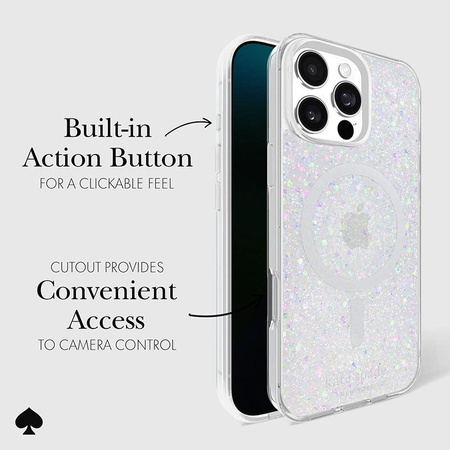 Kate Spade New York Protective MagSafe - Hülle für iPhone 16 Pro Max (Chunky Glitter)