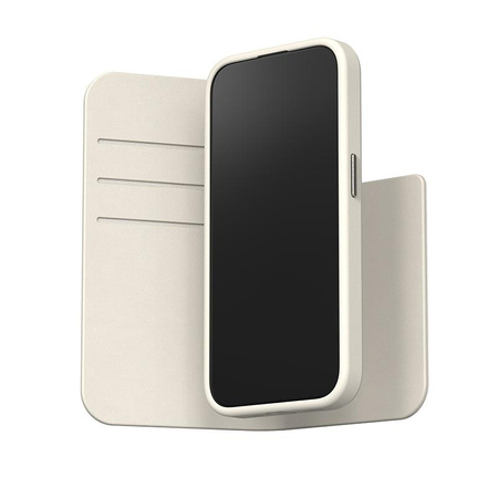 Moshi Overture MagSafe - Leather 3-in-1 flip case for iPhone 15 Pro (Eggnog White)