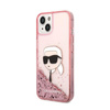 Karl Lagerfeld Liquid Glitter NFT Karl's Head - iPhone 14 Plus Tasche (rosa)