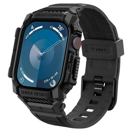 Spigen Rugged Armor Pro - Pánt tokkal az Apple Watch 10 46 mm-es órához (matt fekete)