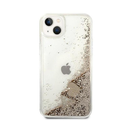 Guess Liquid Glitter Charms - Coque iPhone 14 (Or)