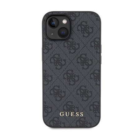 Guess 4G Metal Gold Logo - pouzdro pro iPhone 15 Plus (šedé)