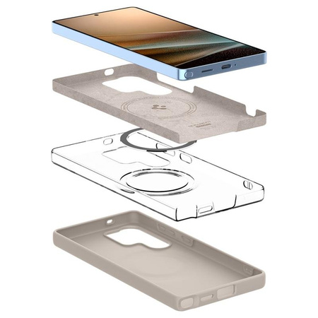 Spigen Silicone Fit MagSafe - tok Samsung Galaxy S25 Ultra (természetes titán)