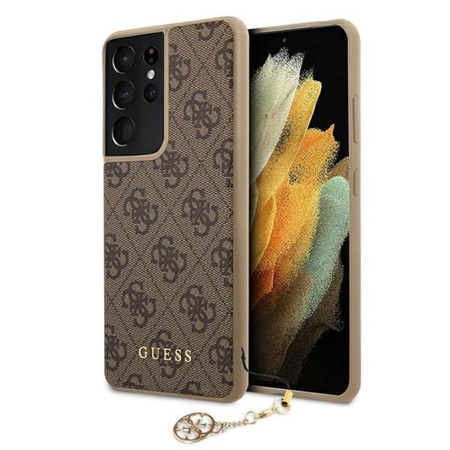 Kolekce Guess 4G Charms - pouzdro pro Samsung Galaxy S21 Ultra (hnědé)