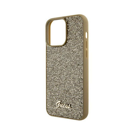 Guess Disco Metal Script - iPhone 15 Pro Max Case (Gold)