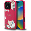 Guess Grained Printed Flower Pattern MagSafe - pouzdro pro iPhone 16 Pro (fuchsiová)