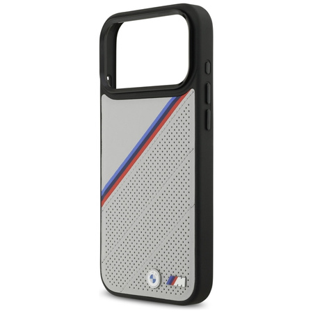 Etui do iPhone 17 Pro Max MagSafe BMW M Oryginalny Skórzany Szary Case