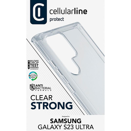 Cellularline Clear Strong - pouzdro pro Samsung Galaxy S23 Ultra s antimikrobiální ochranou (čiré)