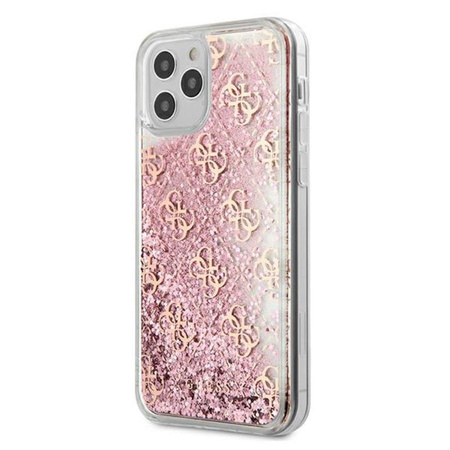 Guess 4G Liquid Glitter - pouzdro pro iPhone 12 Pro Max (růžové)