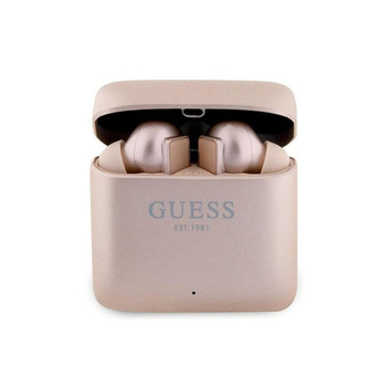 Guess Printed Logo - TWS Casque Bluetooth + étui de chargement (rose)