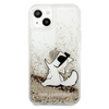 Karl Lagerfeld Liquid Glitter Choupette Fun - Coque pour iPhone 13 Mini (Or)