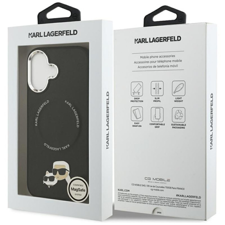 Karl Lagerfeld Karl & Choupette Pins MagSafe - Case for iPhone 17 (black)