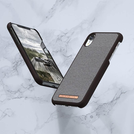 Nordic Elements Saeson Idun - Materiálové pouzdro pro iPhone XR (tmavě hnědý vzor 1)