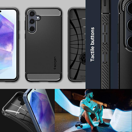 Spigen Rugged Armor - Gehäuse für Samsung Galaxy A55 5G (Mattschwarz)