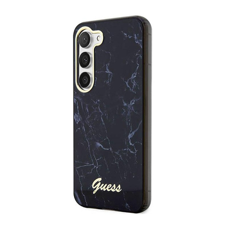 Guess Marble Collection - pouzdro pro Samsung Galaxy S23 (černé)