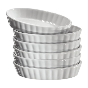 Küchenprofi Bourgogne - Plat en porcelaine pour crème brûlée 14×8.5×2.5 cm 6 pcs.