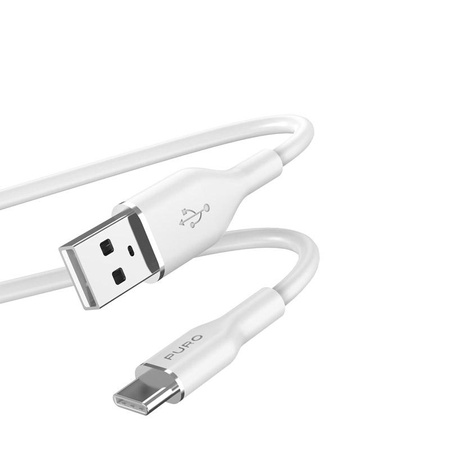 PURO ICON Soft Cable - Câble USB-A vers USB-C 1,5 m (blanc)