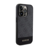 Guess 4G Bottom Stripe Metal Logo Collection - iPhone 15 Pro tok (szürke)