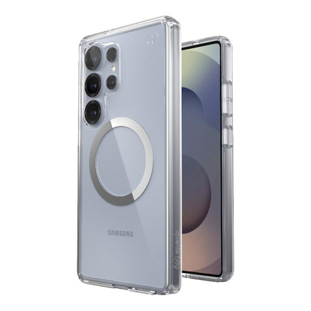 Speck Presidio Perfect-Clear Magnet - Samsung Galaxy S25 Ultra MagSafe Case (Klar / Chrom-Finish / Serene Silber)