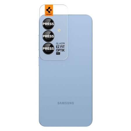 Spigen Optik Pro GLAS.TR EZ Fit Camera Protector 2-Pack - Verre de protection pour Samsung Galaxy S25 (2 pces) (Noir)