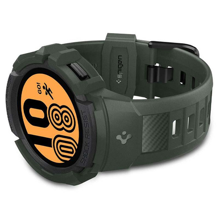 Spigen Rugged Armor Pro - Pánt + tok Samsung Galaxy Watch 4 / 5 44 mm-es órához (zöld/fekete)