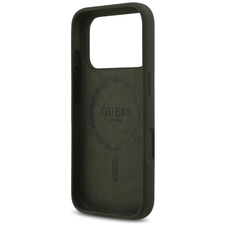 Guess Silicone Triangle Logo MagSafe - Hülle iPhone 17 Pro (khaki)