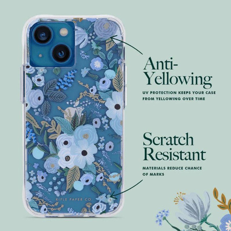 Rifle Paper Clear - Étui pour iPhone 14 (Garden Party Blue)