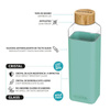 Quokka Storm - Glass water bottle 700 ml (Teal)