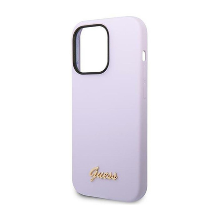 Guess Silicone Vintage - Hülle für iPhone 14 Pro (Lila)