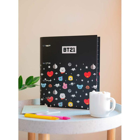 BT21 - Classeur à anneaux A4 avec feuilles (4 anneaux, élastique)