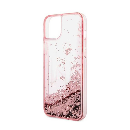 Karl Lagerfeld Liquid Glitter Big Logo Case - pouzdro pro iPhone 14 Plus (růžové)