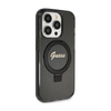 Guess Ring Stand Script Glitter MagSafe - iPhone 15 Pro Case (black)