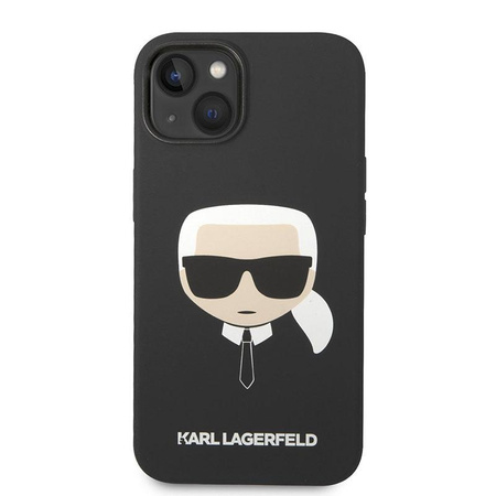 Karl Lagerfeld szilikon ikonikus Karl`s Head MagSafe - iPhone 14 Plus tok (fekete)