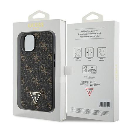 Guess 4G Triangle Metal Logo - Coque pour iPhone 15 Plus (noir)