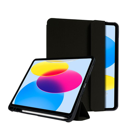 Crong FlexFolio - Etui pour iPad 11" (2025) / iPad 10.9" (2022) avec Apple Pencil (noir)