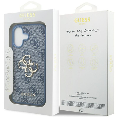 ETUI DO IPHONE 17 GUESS NIEBIESKIE ORYGINALNE ELEGANCKIE CASE PLECKI