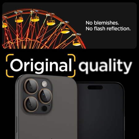 Spigen Optik Pro GLAS.TR EZ Fit Camera Protector 2-Pack - Objektívvédő üveg iPhone 16 Pro / 16 Pro Max készülékhez (2 db) (Desert Titanium)